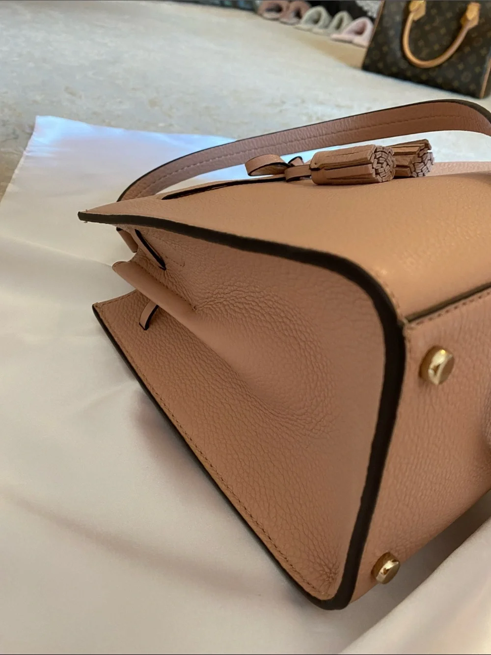 kate spade Dusty Blush Pink Pebbled Leather Top-Handle Satchel